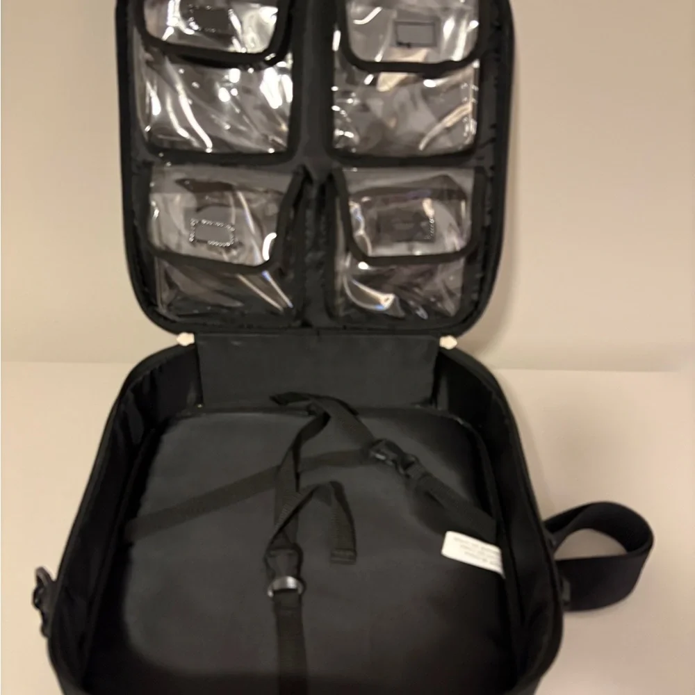 Black Floral Travel Bag, Small suitcase, Carry-on with Flower Accents